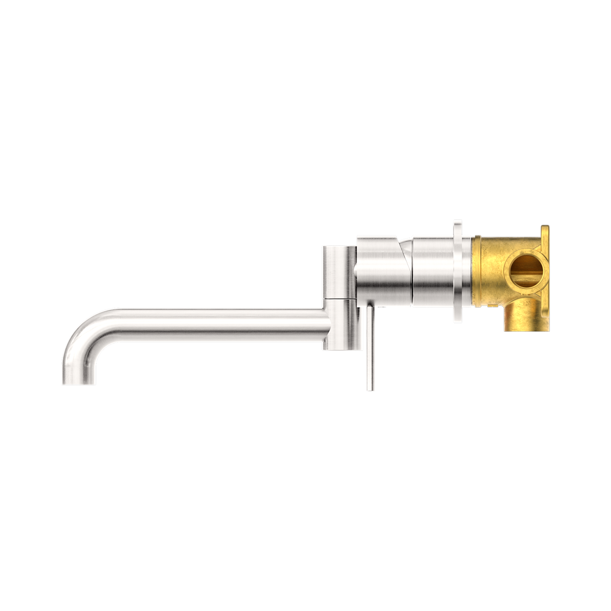 Nero Mecca Wall Mixer Set Swivel Spout 225mm, Brushed Nickel