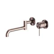 Nero Mecca Wall Mixer Set Swivel Spout 225mm, Brushed Bronze