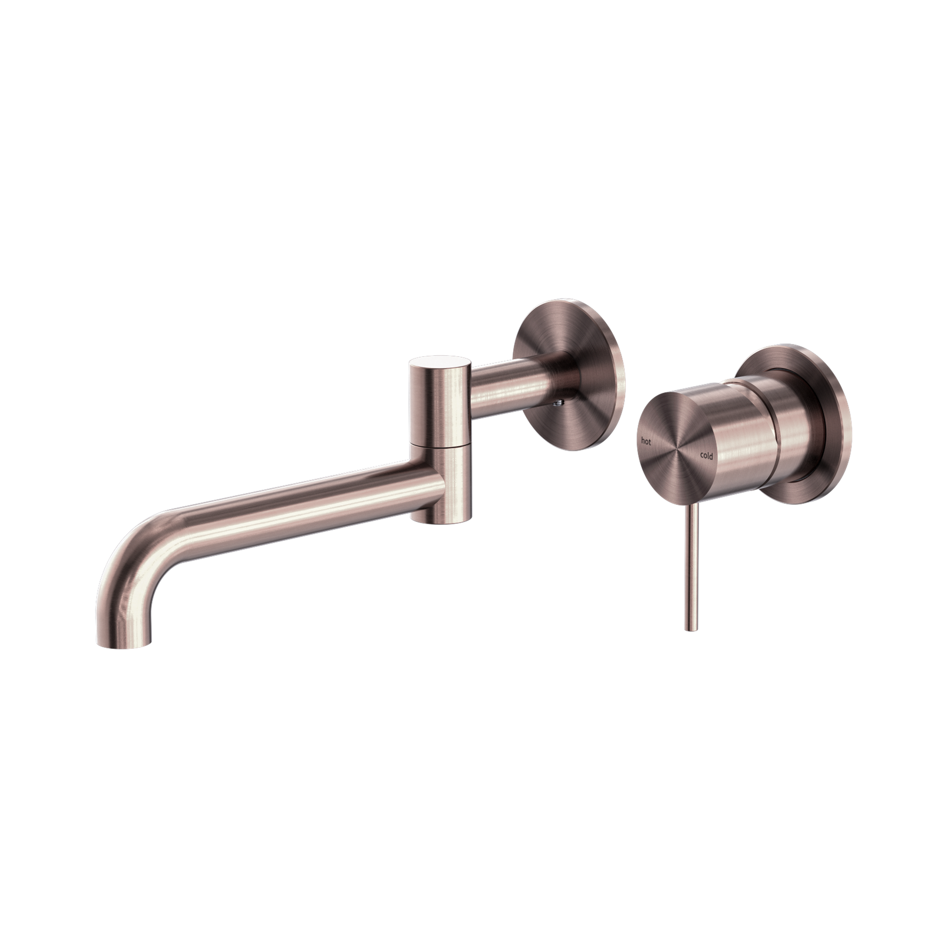 Nero Mecca Wall Mixer Set Swivel Spout 225mm, Brushed Bronze