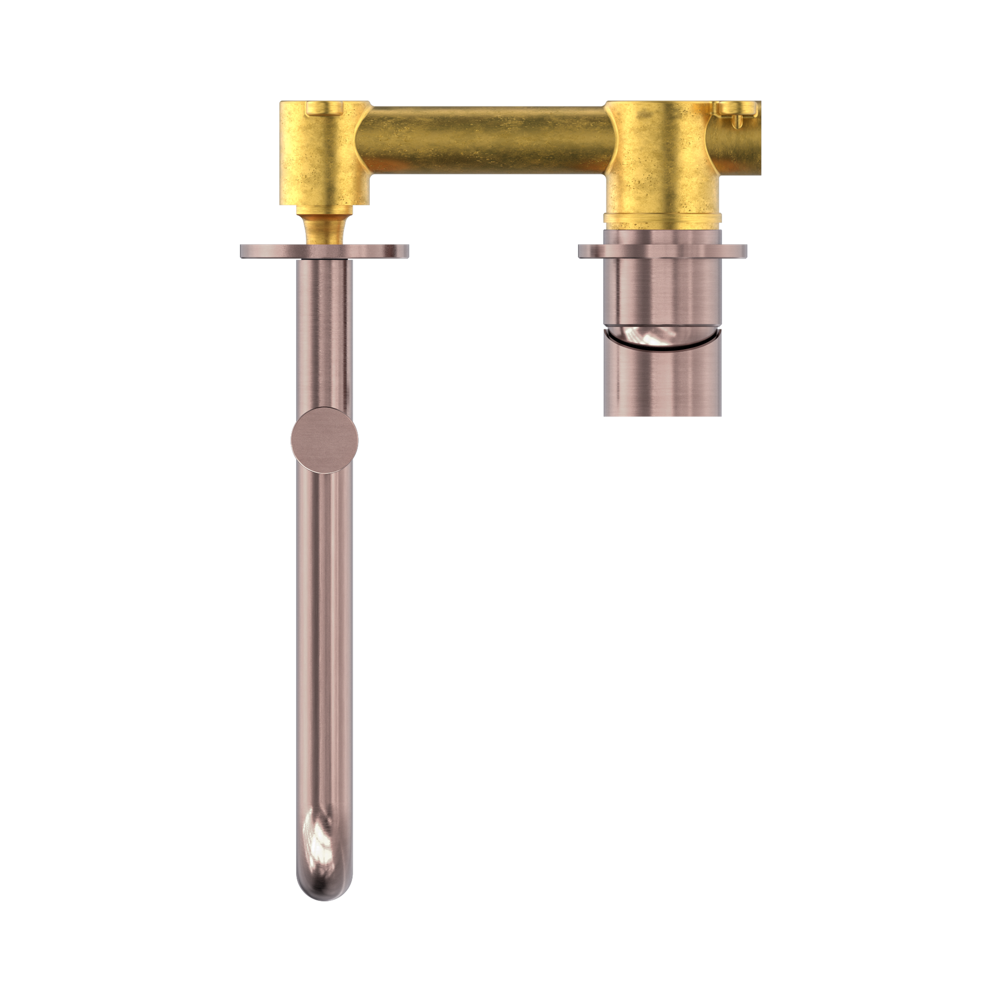 Nero Mecca Wall Mixer Set Swivel Spout 225mm, Brushed Bronze
