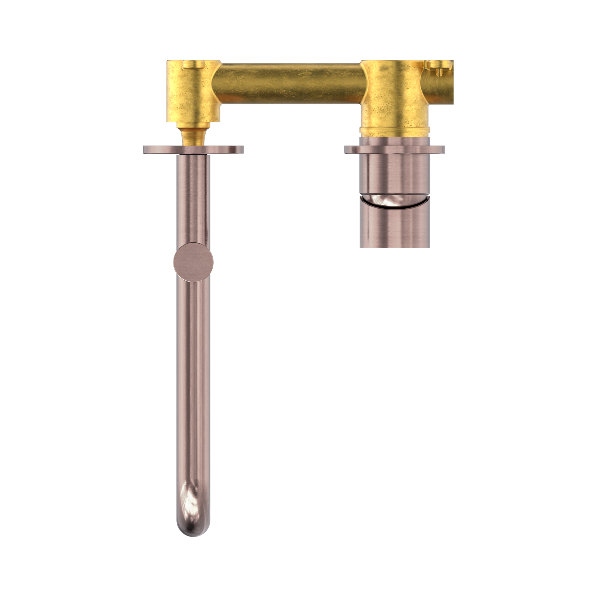 Nero Mecca Wall Mixer Set Swivel Spout 225mm, Brushed Bronze