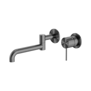 Nero Mecca Wall Mixer Set Swivel Spout 225mm, Gun Metal
