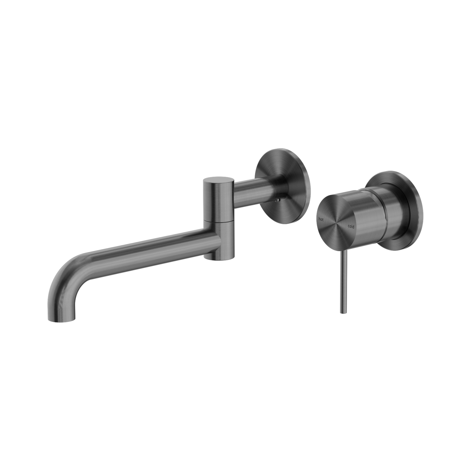 Nero Mecca Wall Mixer Set Swivel Spout 225mm, Gun Metal