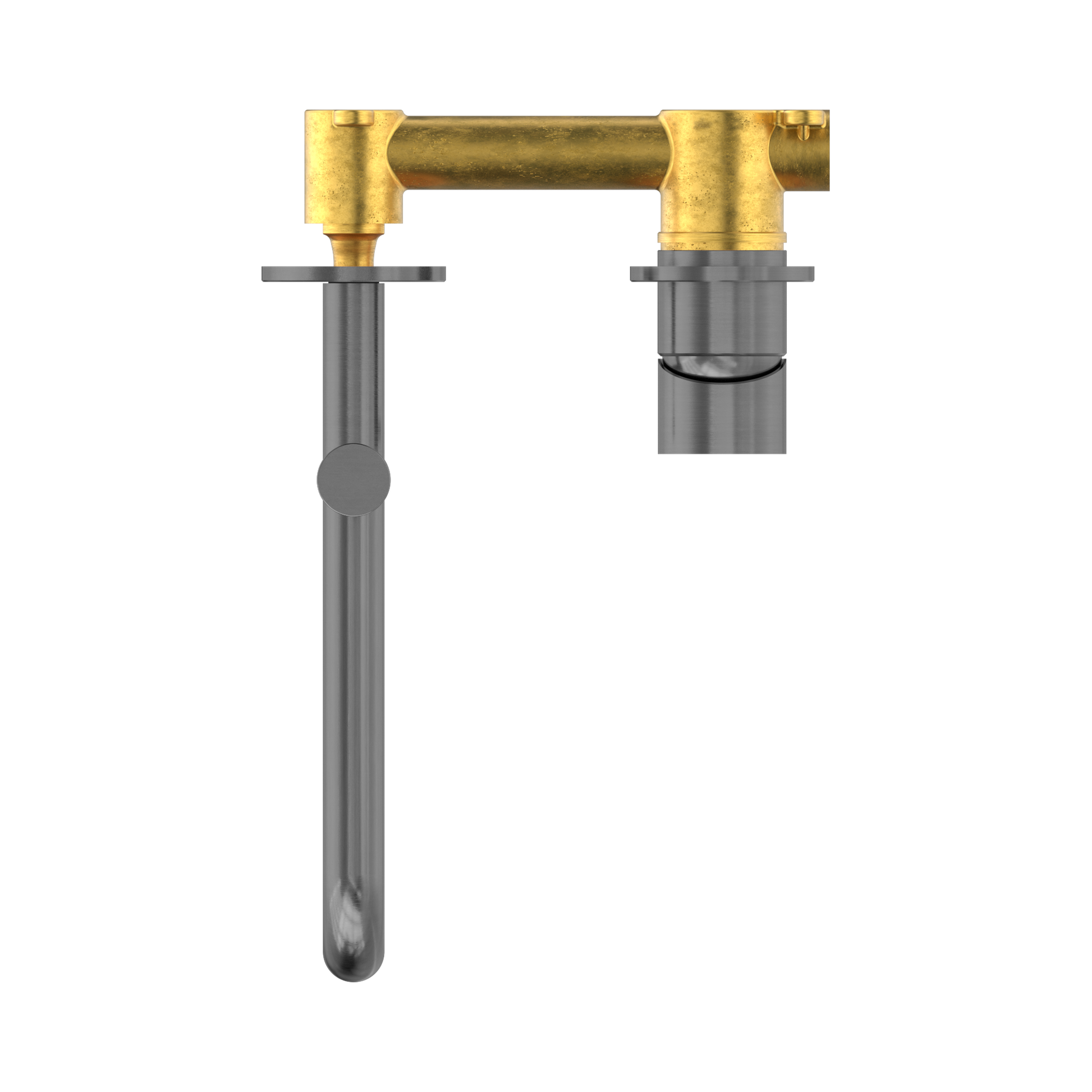 Nero Mecca Wall Mixer Set Swivel Spout 225mm, Gun Metal
