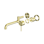 Nero Mecca Wall Mixer Set Swivel Spout 225mm Trim Kits Only, Brushed Gold