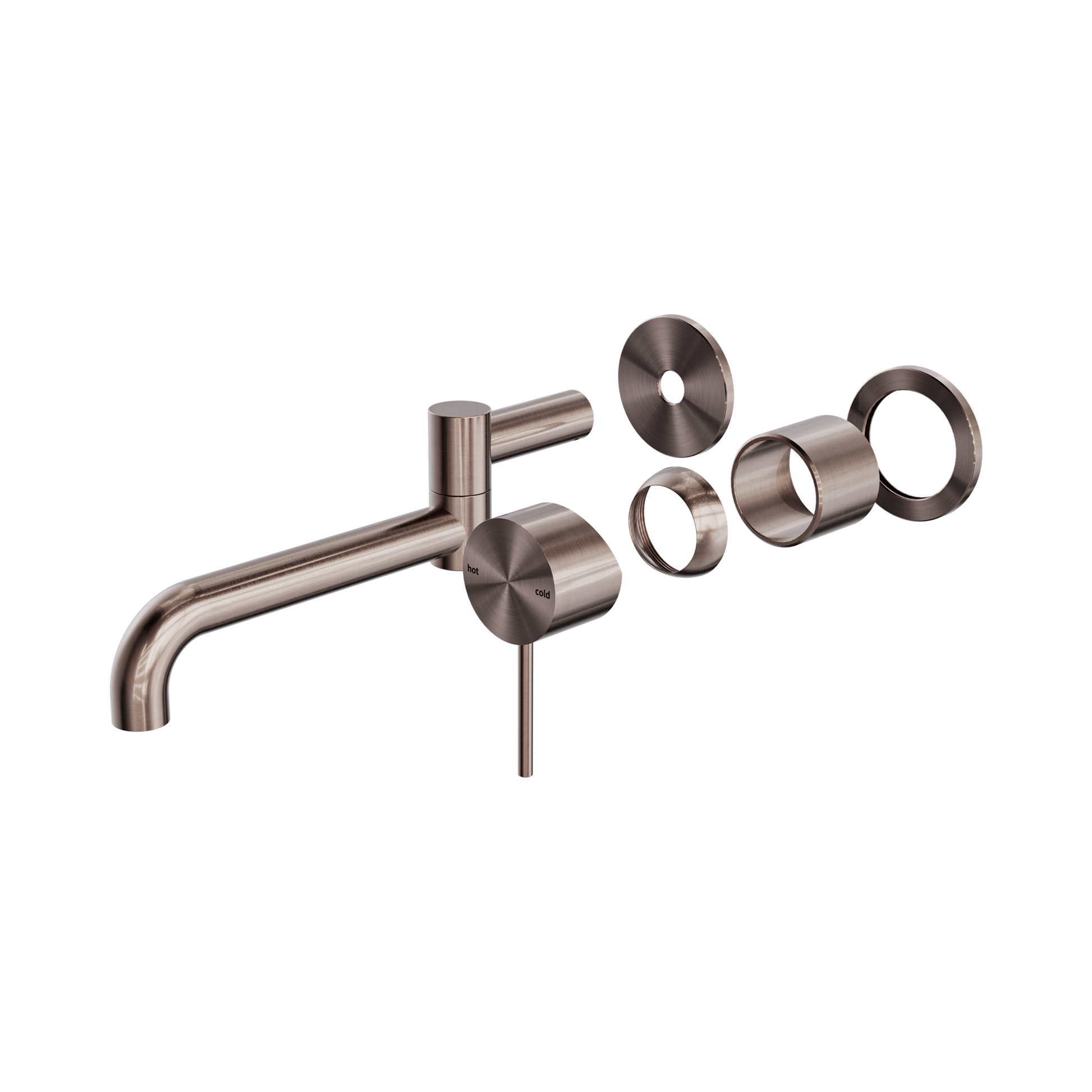 Nero Mecca Wall Mixer Set Swivel Spout 225mm Trim Kits Only, Brushed Bronze