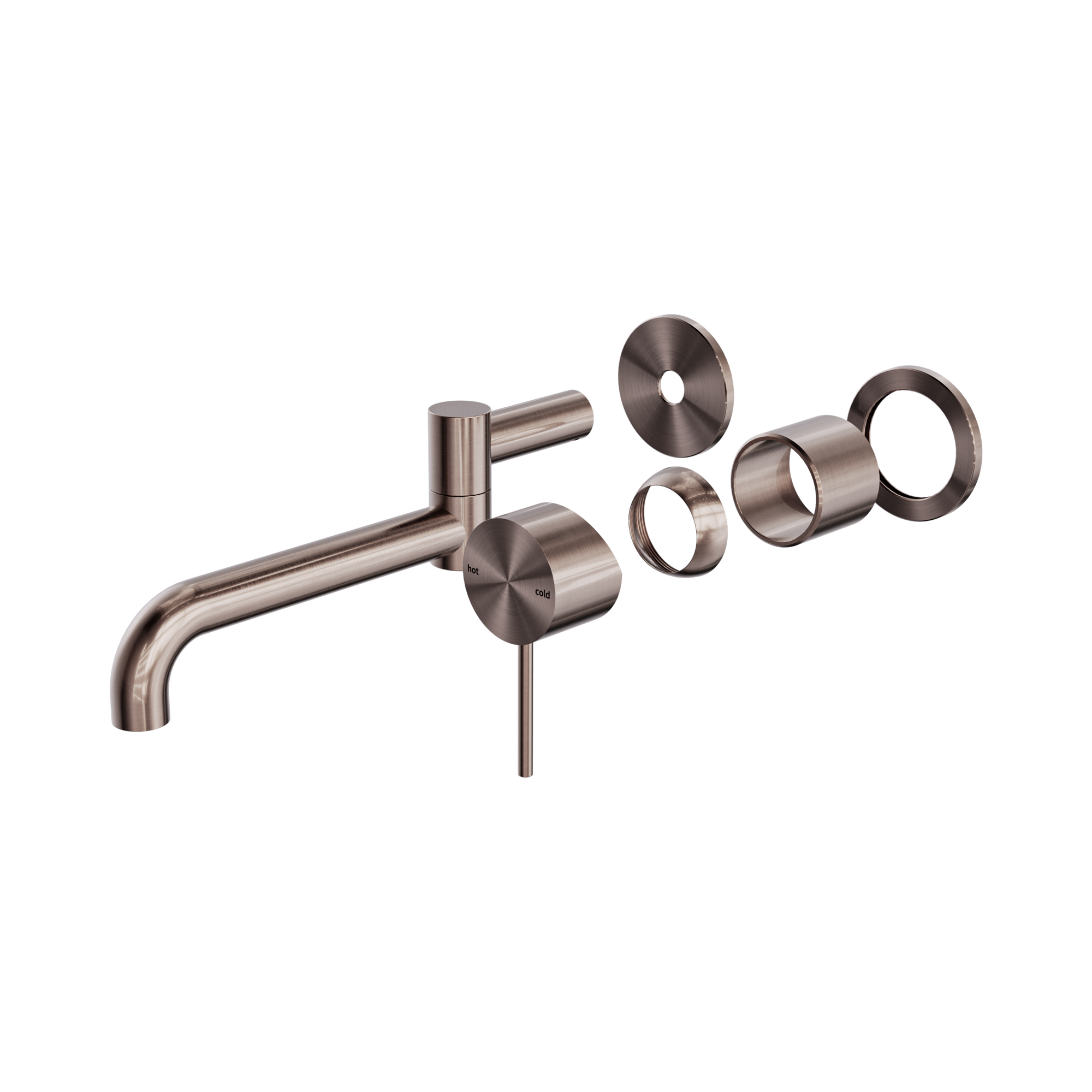 Nero Mecca Wall Mixer Set Swivel Spout 225mm Trim Kits Only, Brushed Bronze
