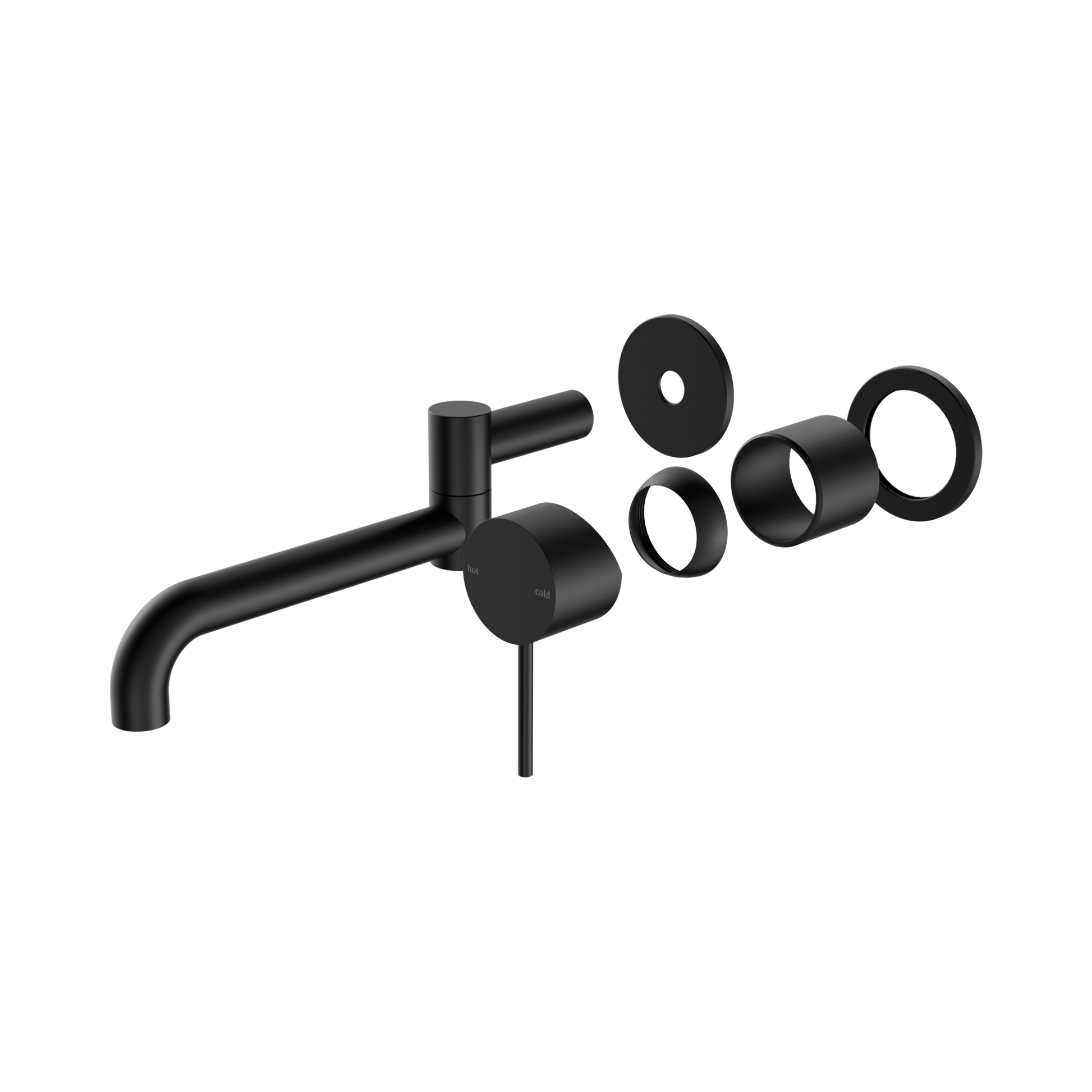 Nero Mecca Wall Mixer Set Swivel Spout 225mm Trim Kits Only, Matte Black