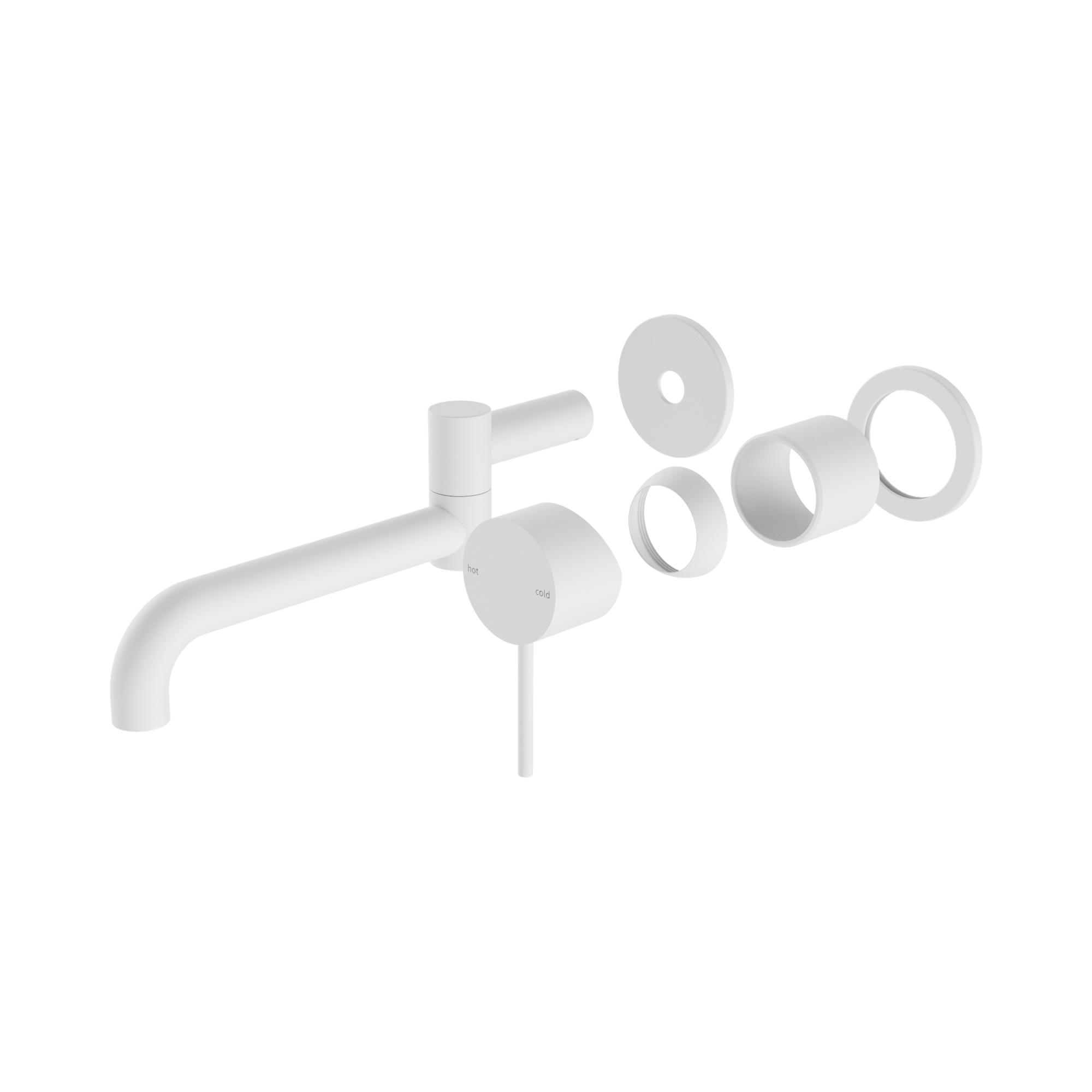 Nero Mecca Wall Mixer Set Swivel Spout 225mm Trim Kits Only, Matte White