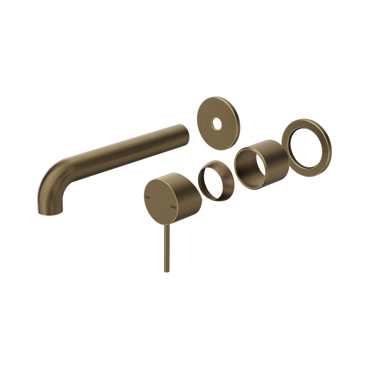 Nero Mecca Wall Basin/Bath Mixer Separate Back Plate 160mm Trim Kits Only, Tumbled Antique Brass