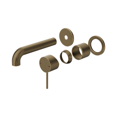 Nero Mecca Wall Basin/Bath Mixer Separate Back Plate 185mm Trim Kits Only, Tumbled Antique Brass