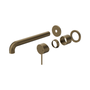 Nero Mecca Wall Basin/Bath Mixer Separate Back Plate 230mm Trim Kits Only, Tumbled Antique Brass