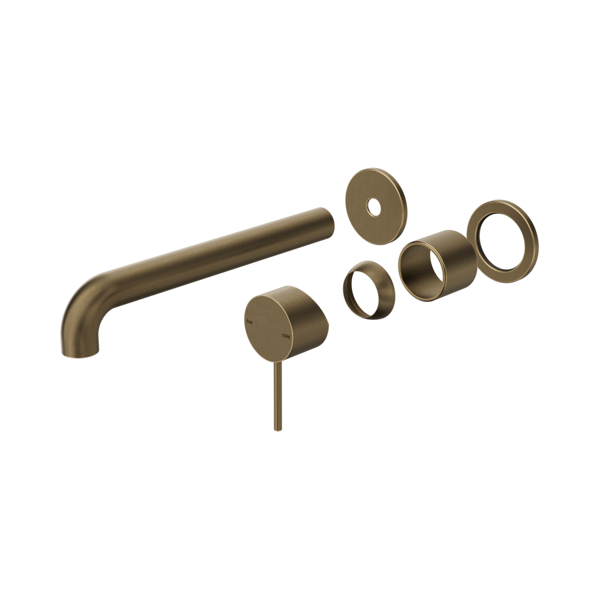 Nero Mecca Wall Basin/Bath Mixer Separate Back Plate 230mm Trim Kits Only, Tumbled Antique Brass