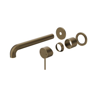 Nero Mecca Wall Basin/Bath Mixer Separate Back Plate 230mm Trim Kits Only, Tumbled Antique Brass