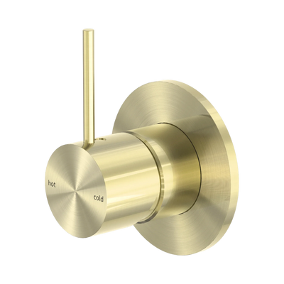 Nero Mecca Shower Mixer Handle Up 80mm Plate, Brushed Gold