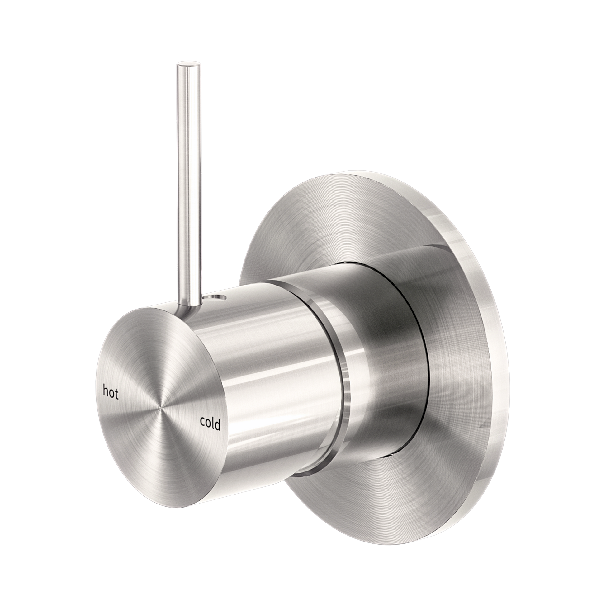 Nero Mecca Wall/Shower Mixer Handle Up 80mm Plate, Brushed Nickel
