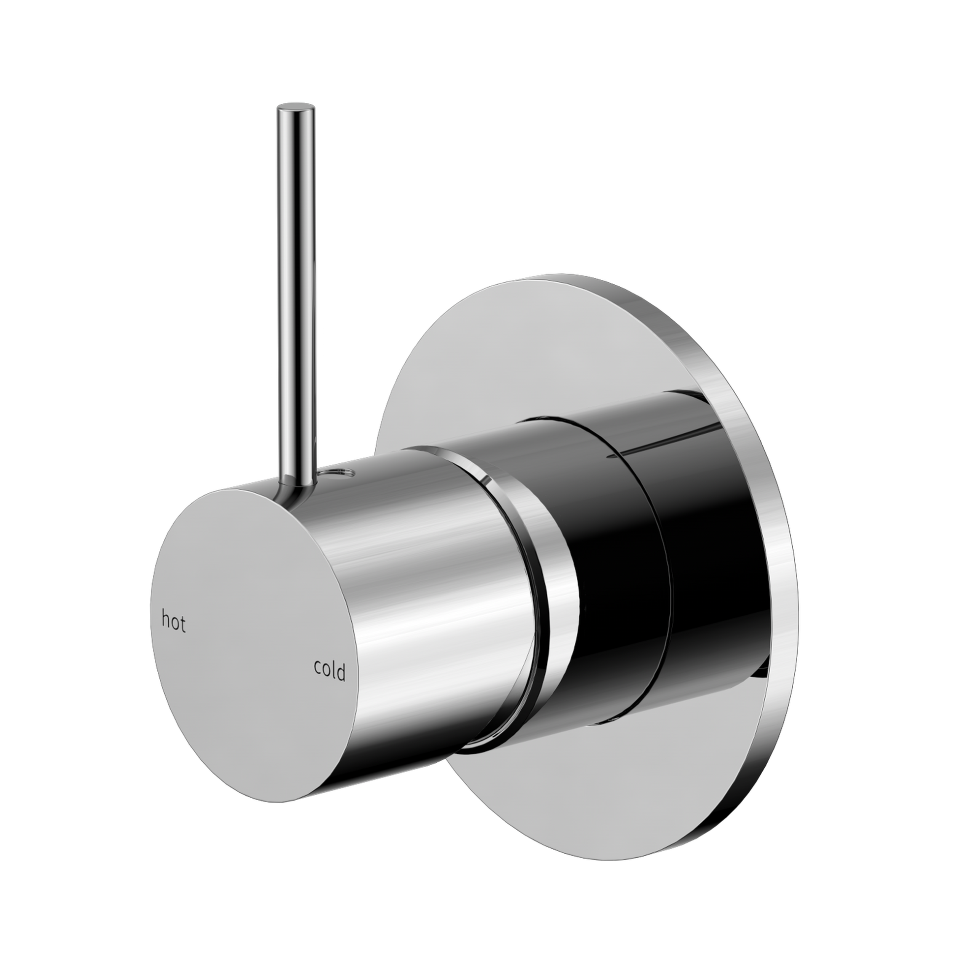 Nero Mecca Wall/Shower Mixer Handle Up 80mm Plate, Chrome