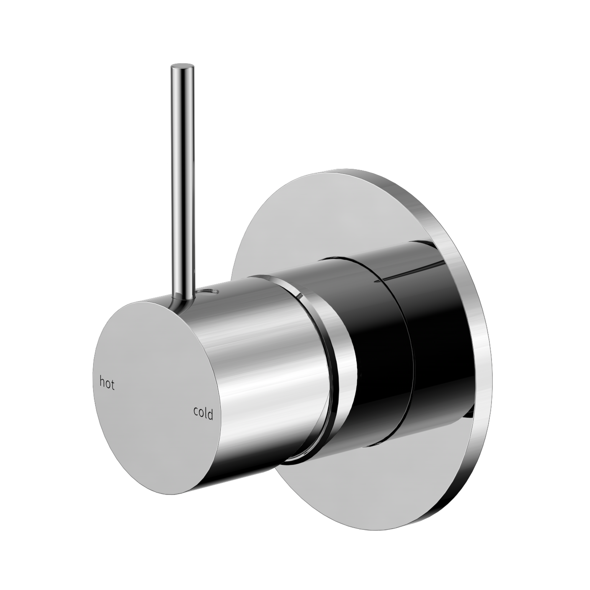 Nero Mecca Wall/Shower Mixer Handle Up 80mm Plate, Chrome