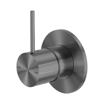 Nero Mecca Shower Mixer Handle Up 80mm Plate, Gun Metal