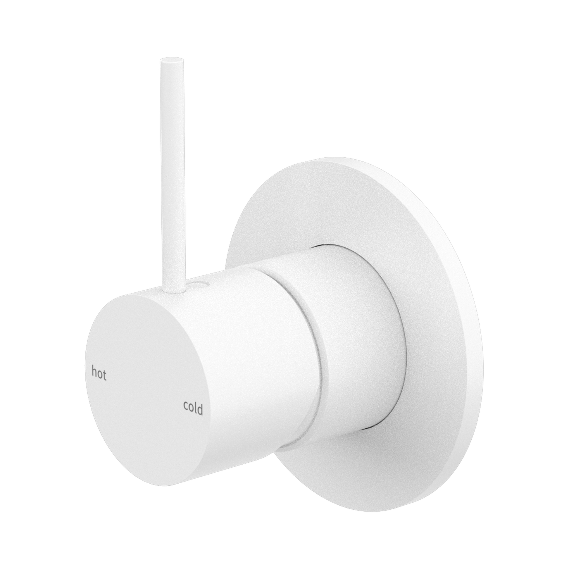 Nero Mecca Wall/Shower Mixer Handle Up 80mm Plate, Matte White