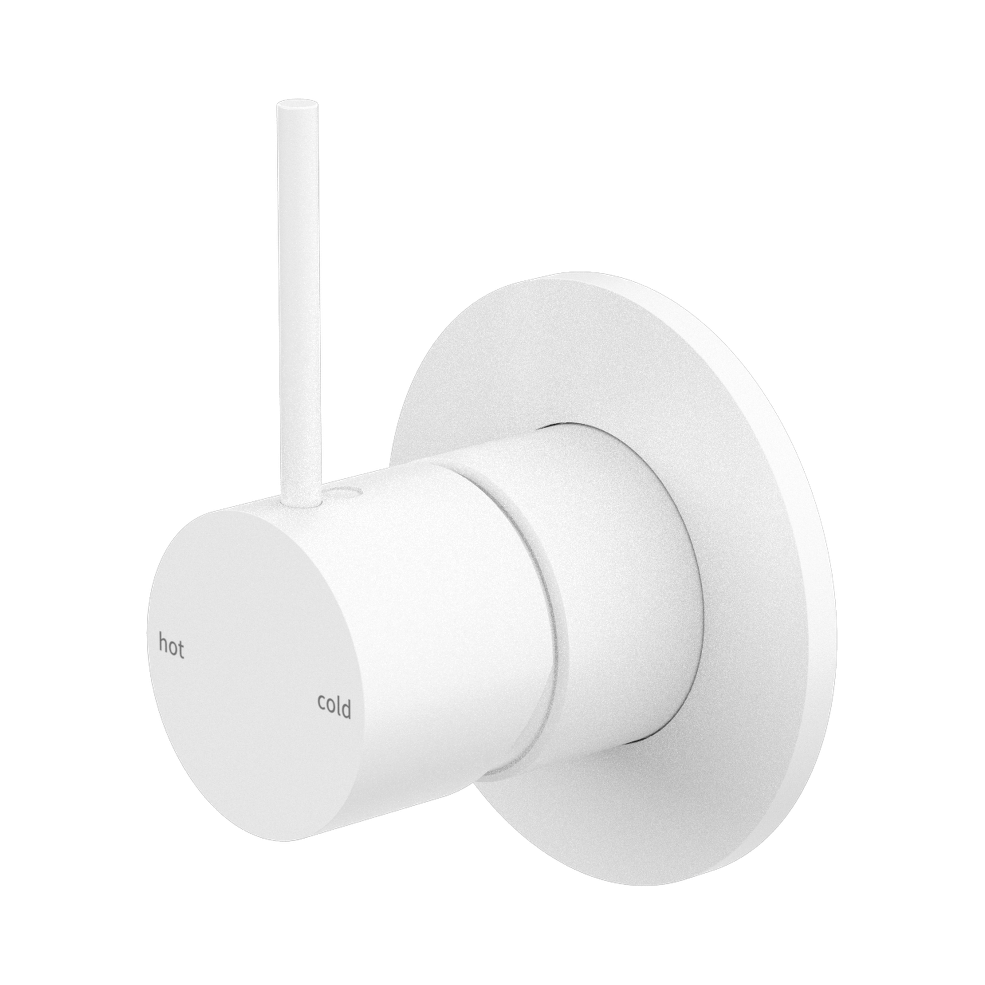 Nero Mecca Wall/Shower Mixer Handle Up 80mm Plate, Matte White