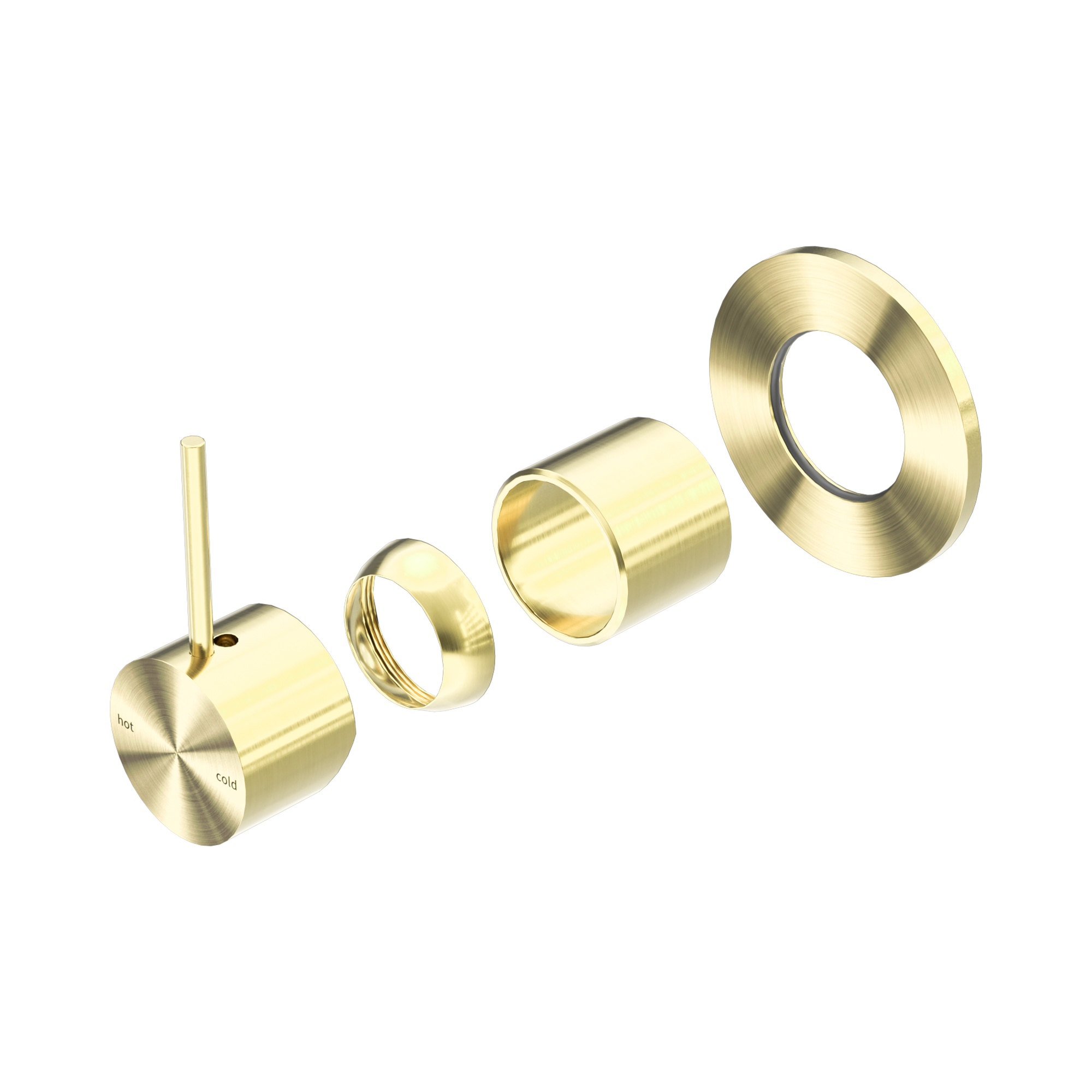 Nero Mecca Wall/Shower Mixer Handle Up 80mm Plate Trim Kits Only, Brushed Gold