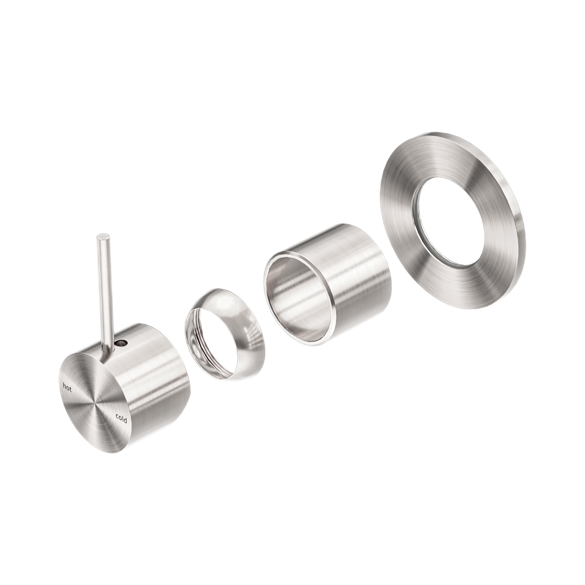 Nero Mecca Wall/Shower Mixer Handle Up 80mm Plate Trim Kits Only, Brushed Nickel