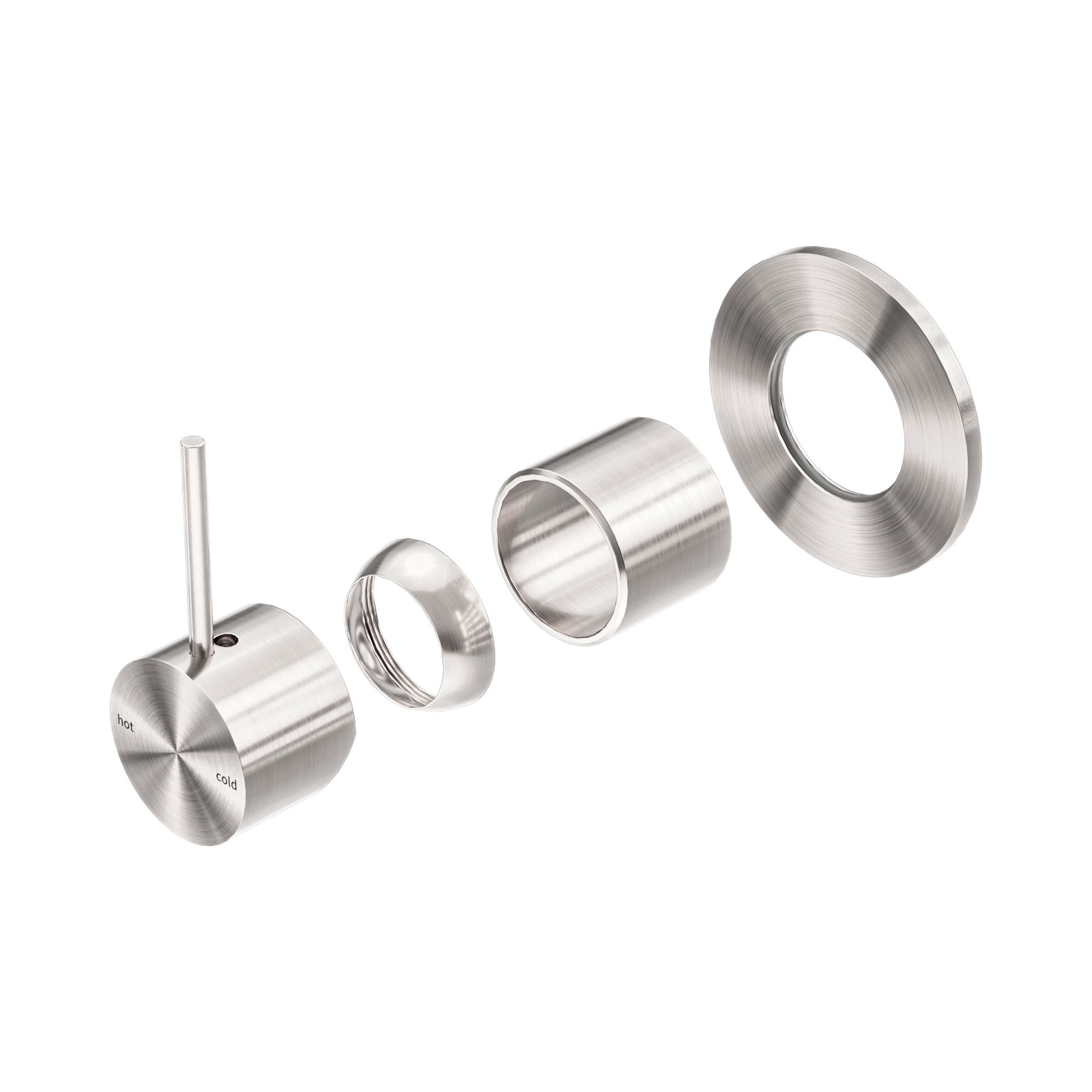 Nero Mecca Wall/Shower Mixer Handle Up 80mm Plate Trim Kits Only, Brushed Nickel
