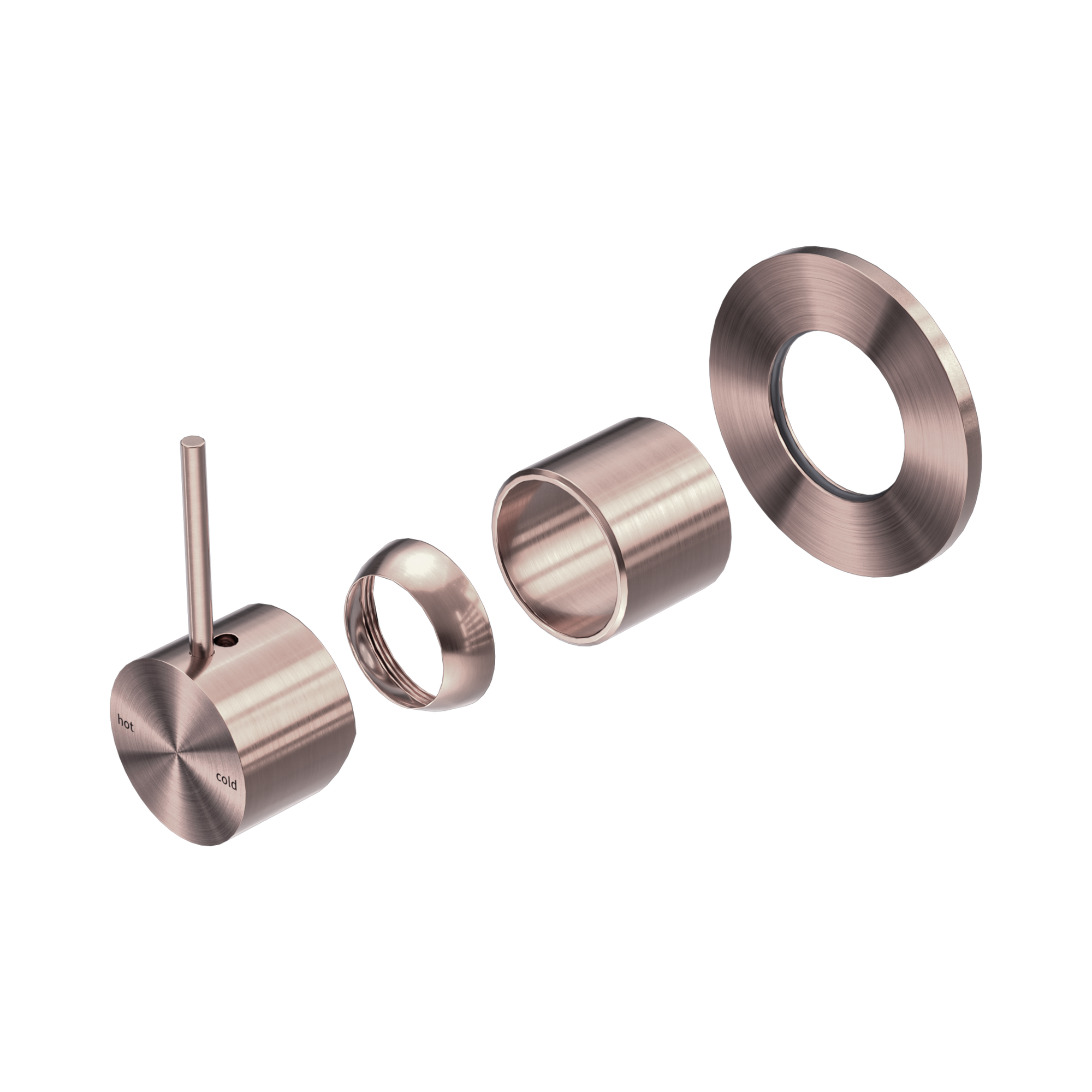Nero Mecca Wall/Shower Mixer Handle Up 80mm Plate Trim Kits Only, Brushed Bronze