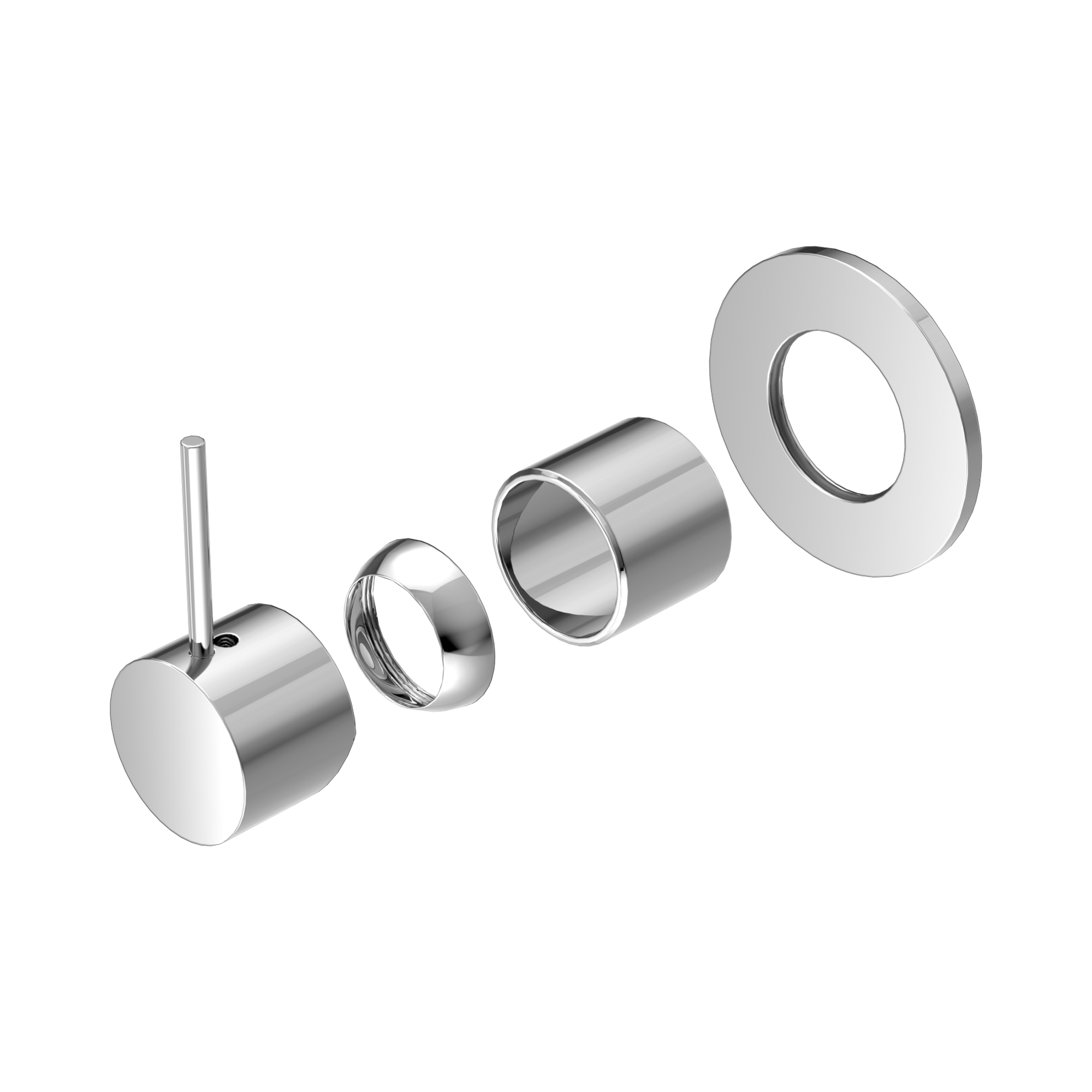 Nero Mecca Wall/Shower Mixer Handle Up 80mm Plate Trim Kits Only, Chrome