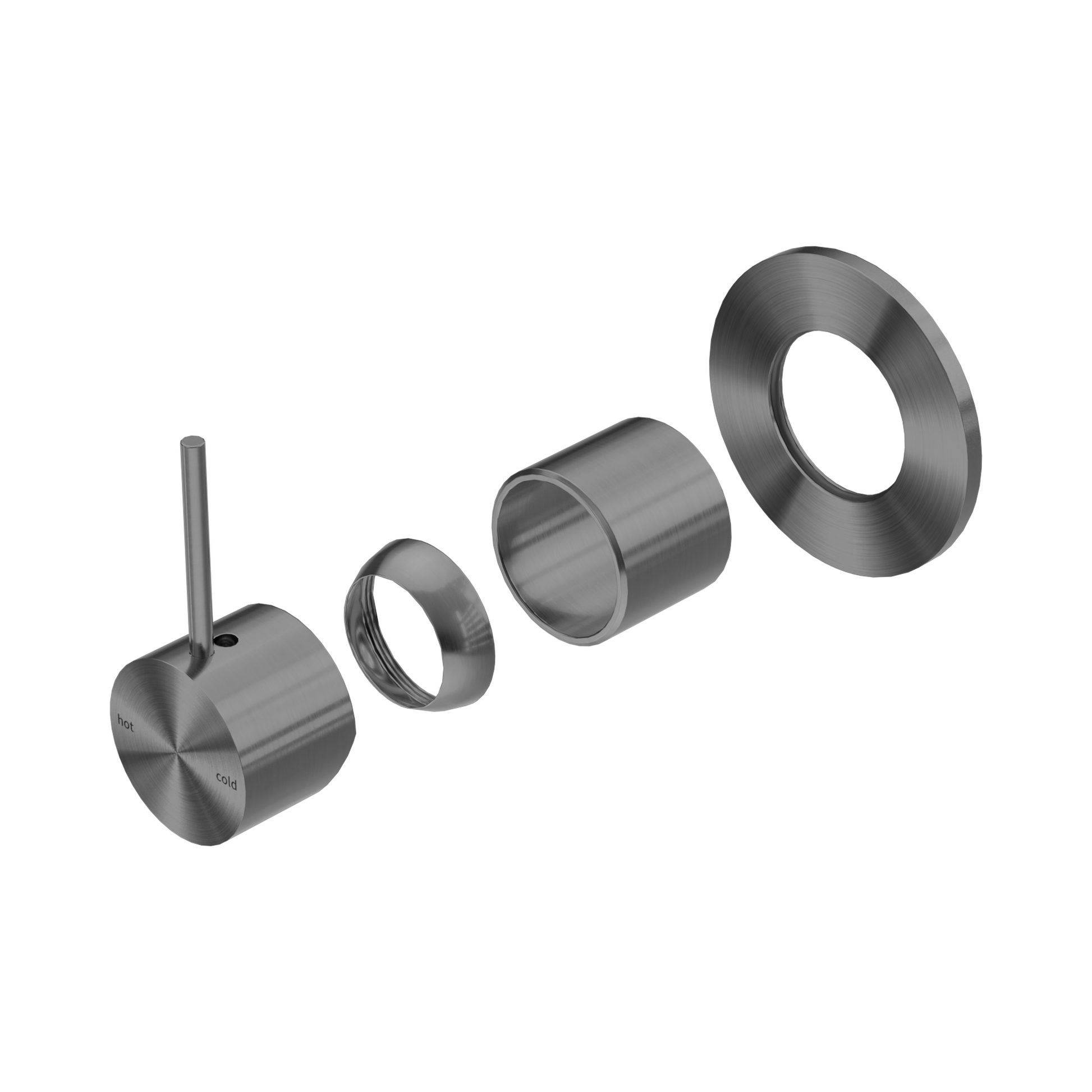 Nero Mecca Wall/Shower Mixer Handle Up 80mm Plate Trim Kits Only, Gun Metal