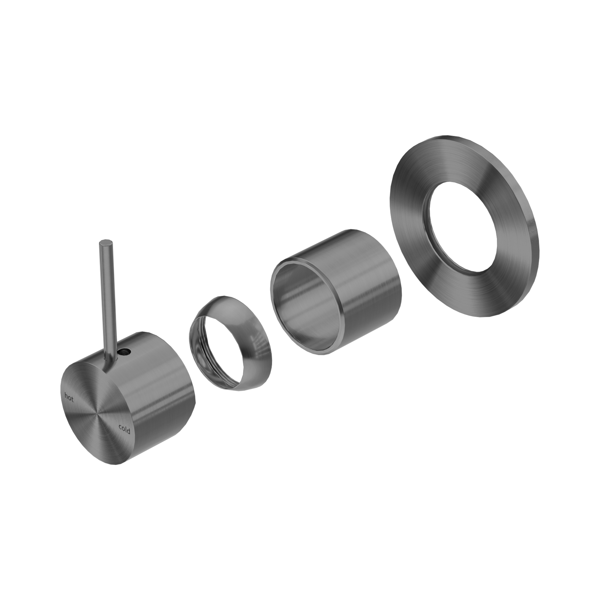 Nero Mecca Wall/Shower Mixer Handle Up 80mm Plate Trim Kits Only, Gun Metal
