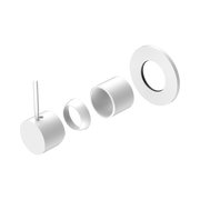 Nero Mecca Wall/Shower Mixer Handle Up 80mm Plate Trim Kits Only, Matte White