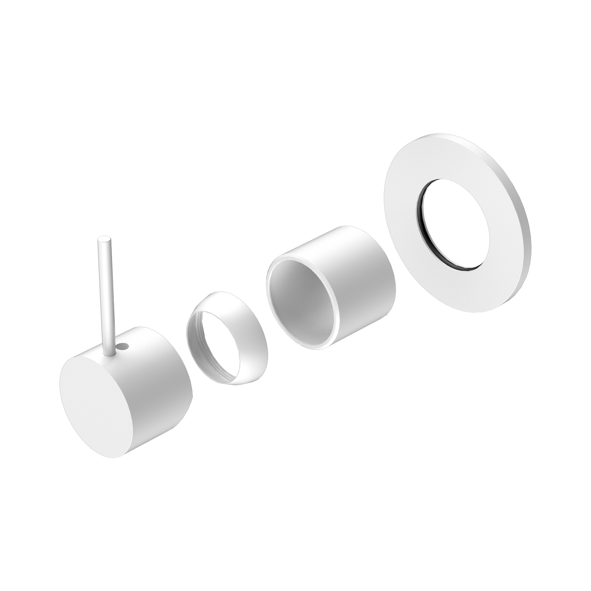 Nero Mecca Wall/Shower Mixer Handle Up 80mm Plate Trim Kits Only, Matte White