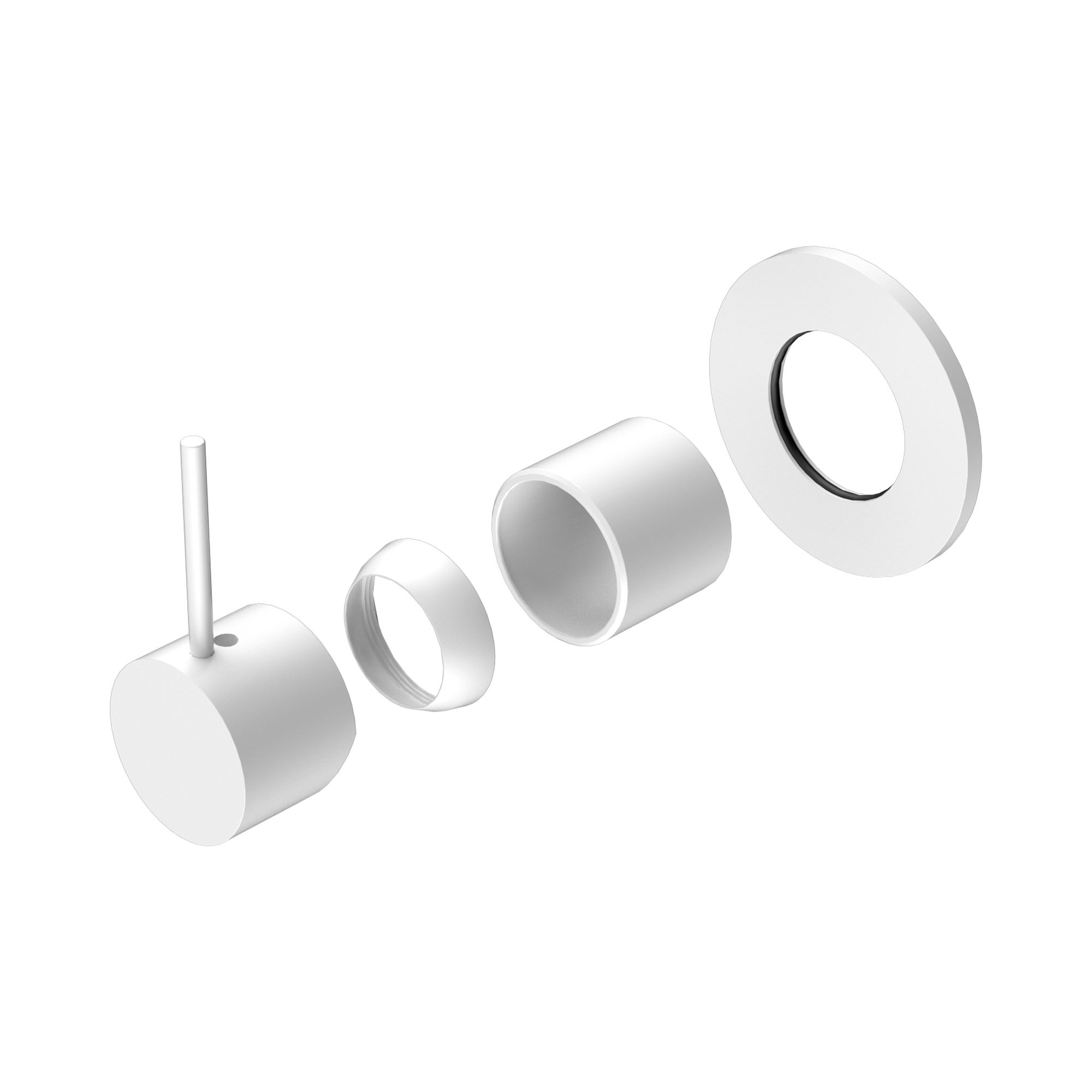 Nero Mecca Wall/Shower Mixer Handle Up 80mm Plate Trim Kits Only, Matte White