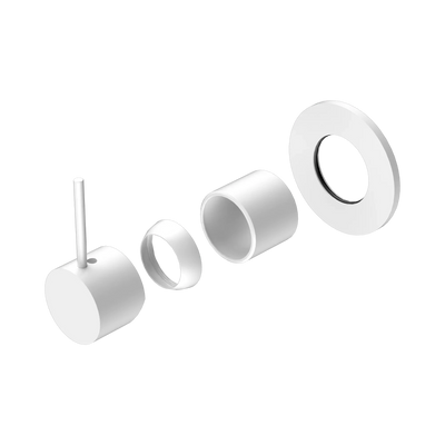 Nero Mecca Shower Mixer Handle Up 80mm Plate Trim Kits Only, Matte White