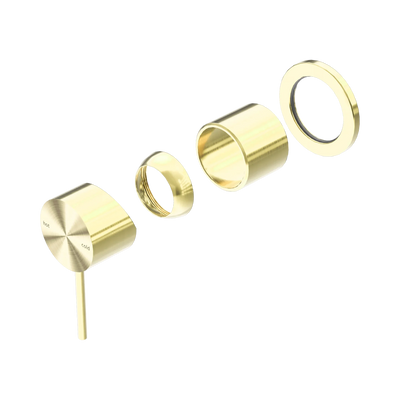 Nero Mecca Shower Mixer 60mm Plate Trim Kits Only, Brushed Gold
