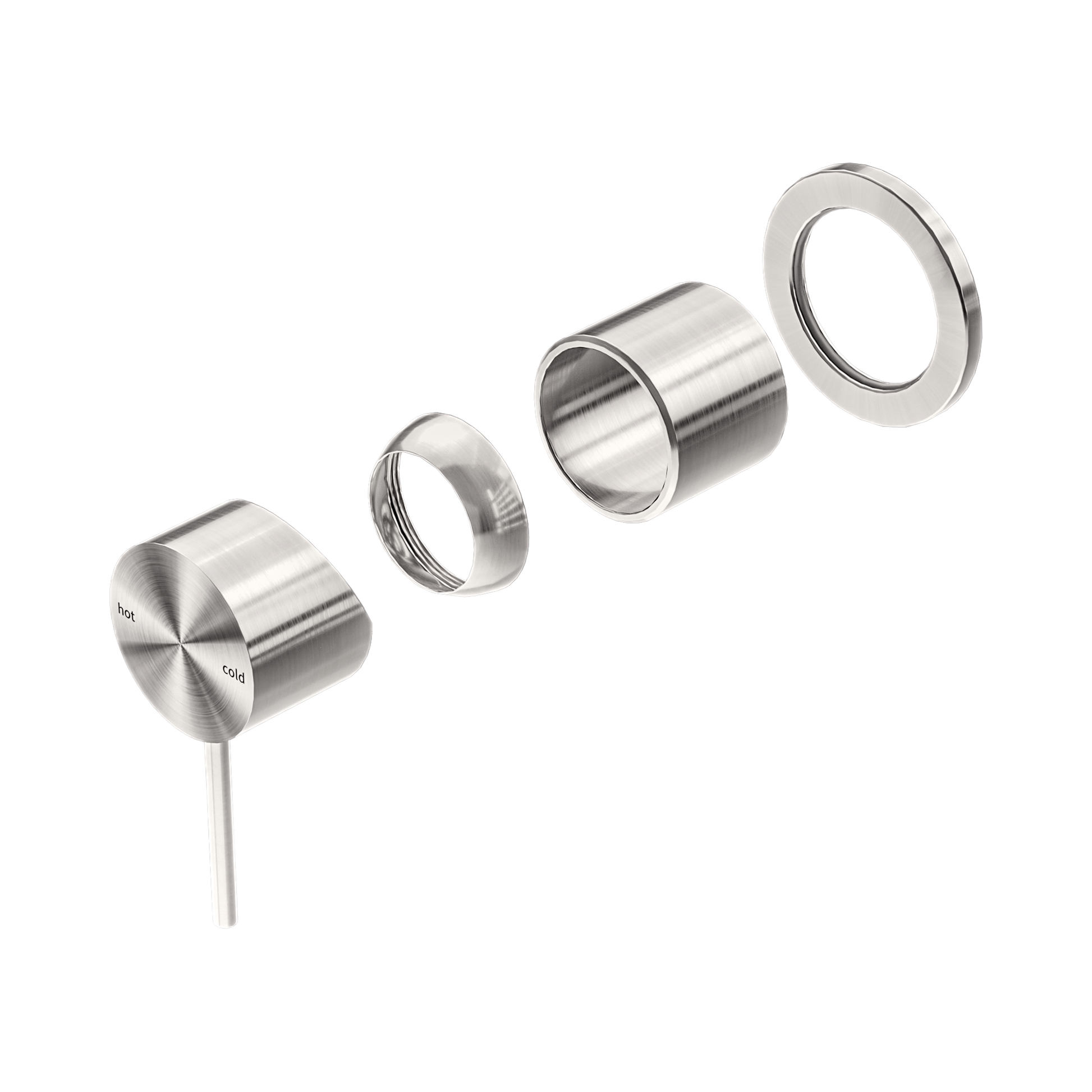 Nero Mecca Wall/Shower Mixer 60mm Plate Trim Kits Only, Brushed Nickel