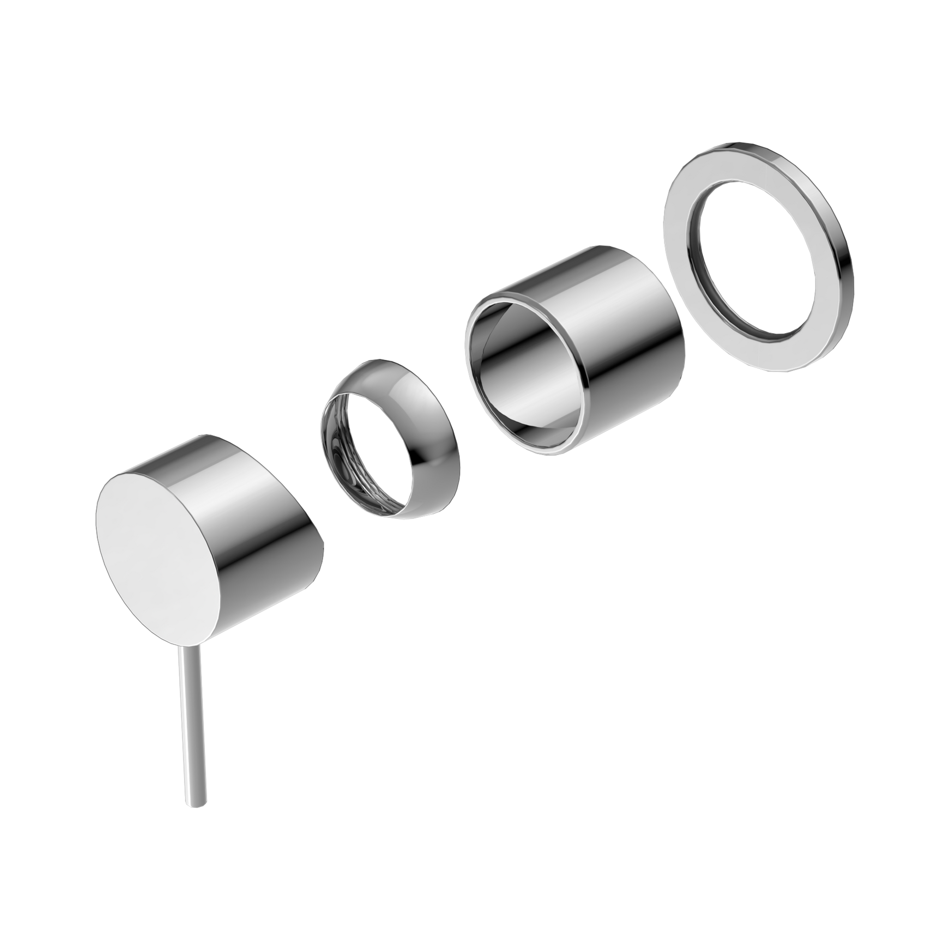 Nero Mecca Wall/Shower Mixer 60mm Plate Trim Kits Only, Chrome