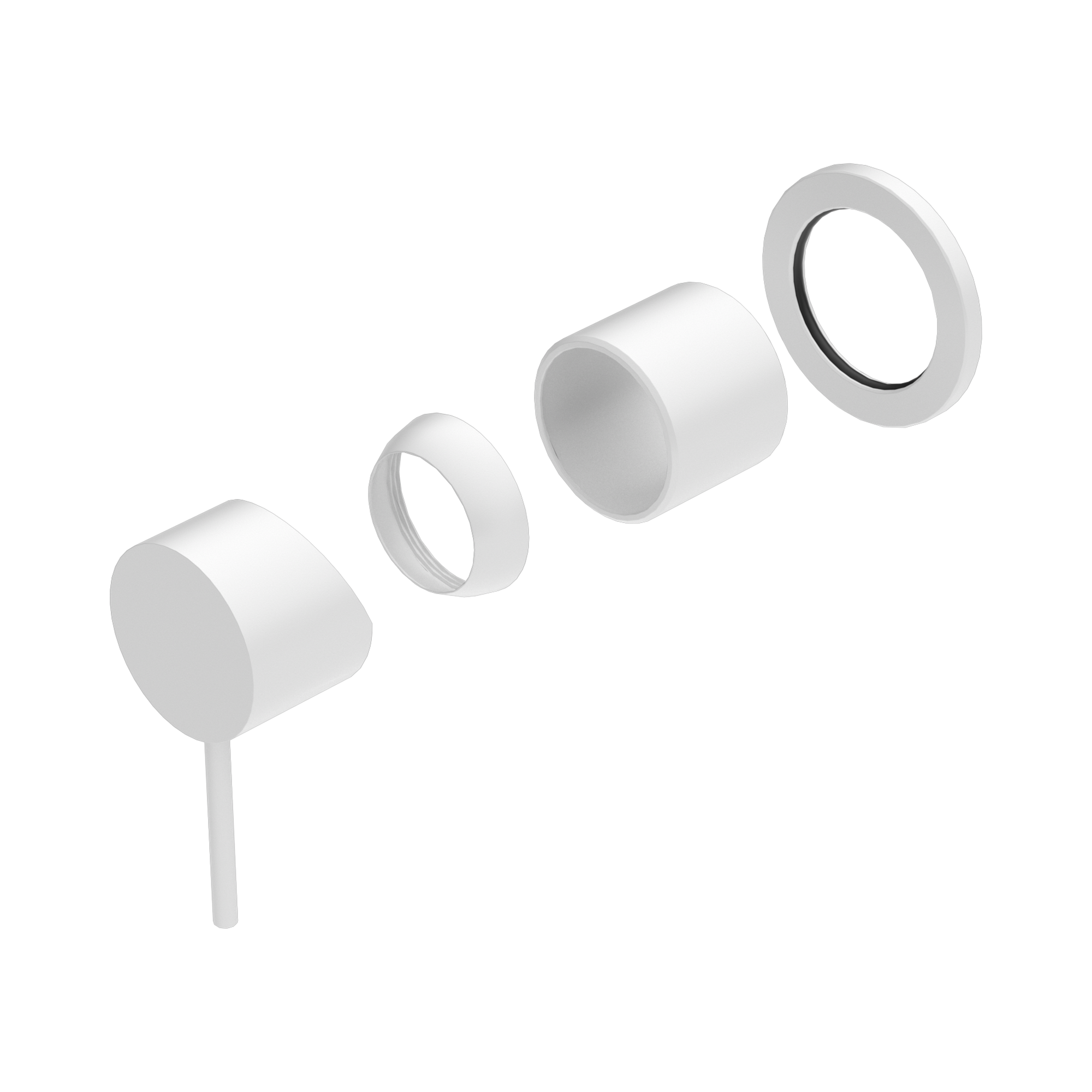 Nero Mecca Wall/Shower Mixer 60mm Plate Trim Kits Only, Matte White