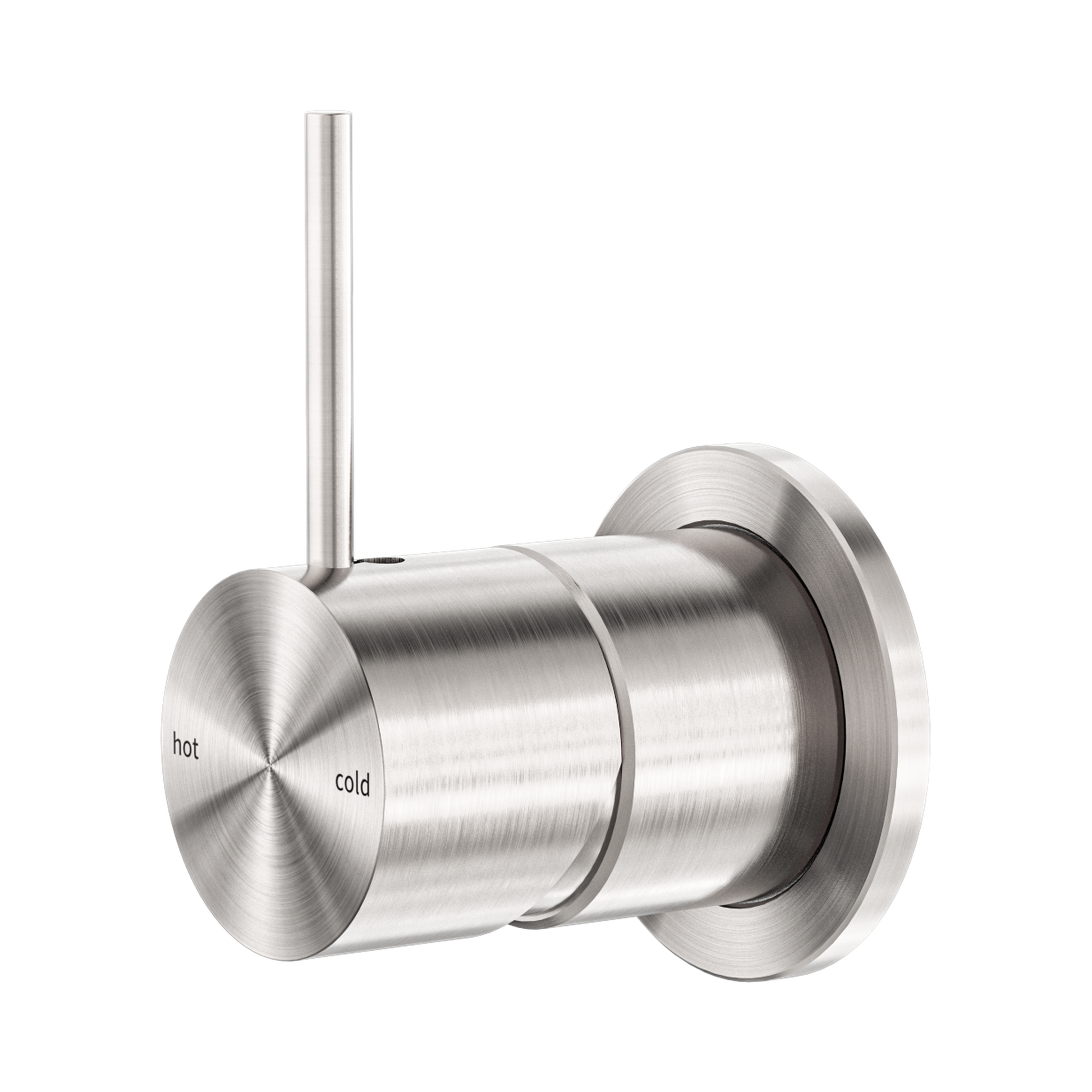 Nero Mecca Wall/Shower Mixer 60mm Handle Up Plate, Brushed Nickel