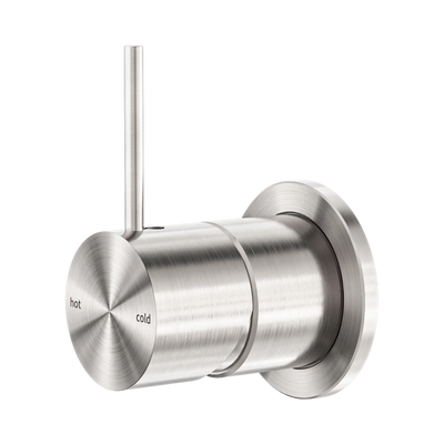 Nero Mecca Shower Mixer 60mm Handle Up Plate, Brushed Nickel