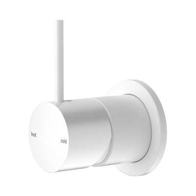 Nero Mecca Shower Mixer 60mm Handle Up Plate, Matte White