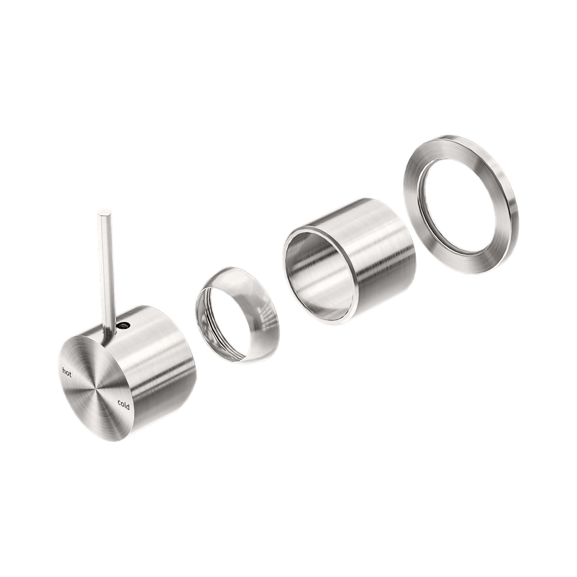 Nero Mecca Wall/Shower Mixer 60mm Handle Up Plate Trim Kits Only, Brushed Nickel