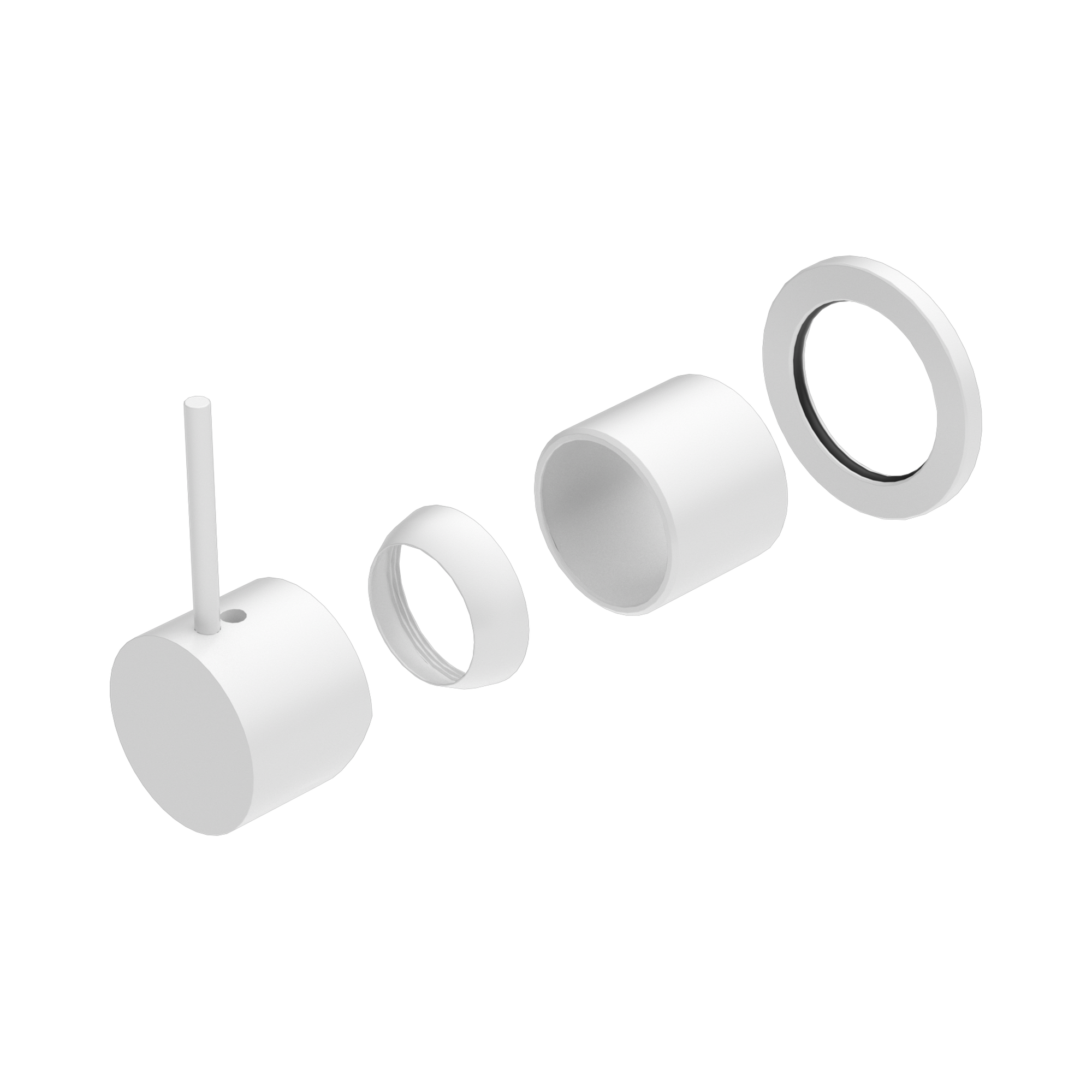 Nero Mecca Wall/Shower Mixer 60mm Handle Up Plate Trim Kits Only, Matte White