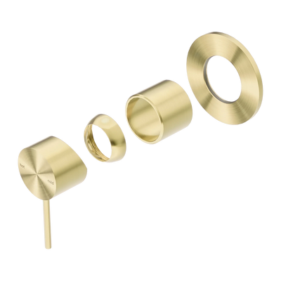 Nero Mecca Shower Mixer 80mm Plate Trim Kits Only, Brushed Gold