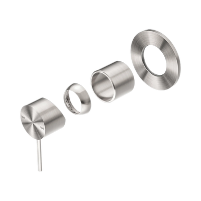 Nero Mecca Shower Mixer 80mm Plate Trim Kits Only, Brushed Nickel