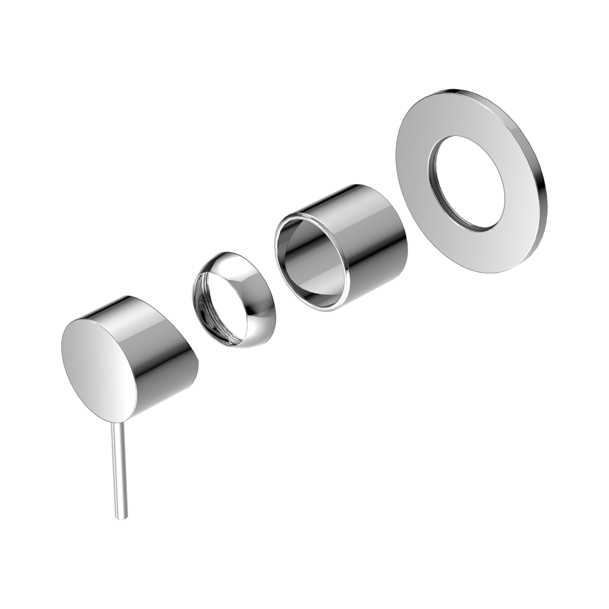 Nero Mecca Wall/Shower Mixer 80mm Plate Trim Kits Only, Chrome