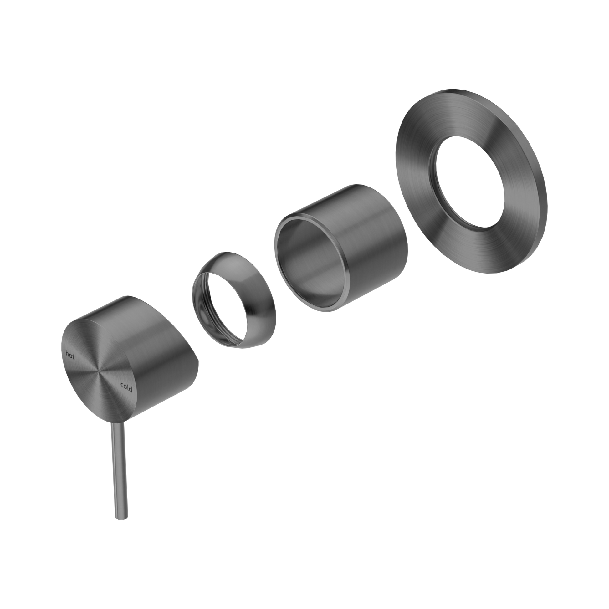 Nero Mecca Wall/Shower Mixer 80mm Plate Trim Kits Only, Gun Metal