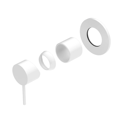 Nero Mecca Shower Mixer 80mm Plate Trim Kits Only, Matte White